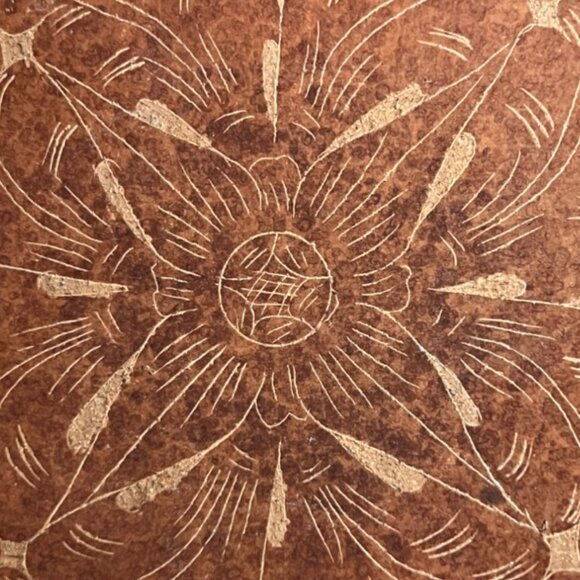 NWT! Vtg  Etched Terracotta Candle Holder Indonesia Floral 2003 Target - Picture 2 of 9